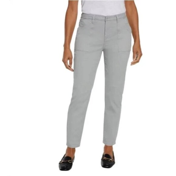 NEW Banana Republic Women's Size 14 High Rise Twill Chino Pants Gray - Picture 1 of 11